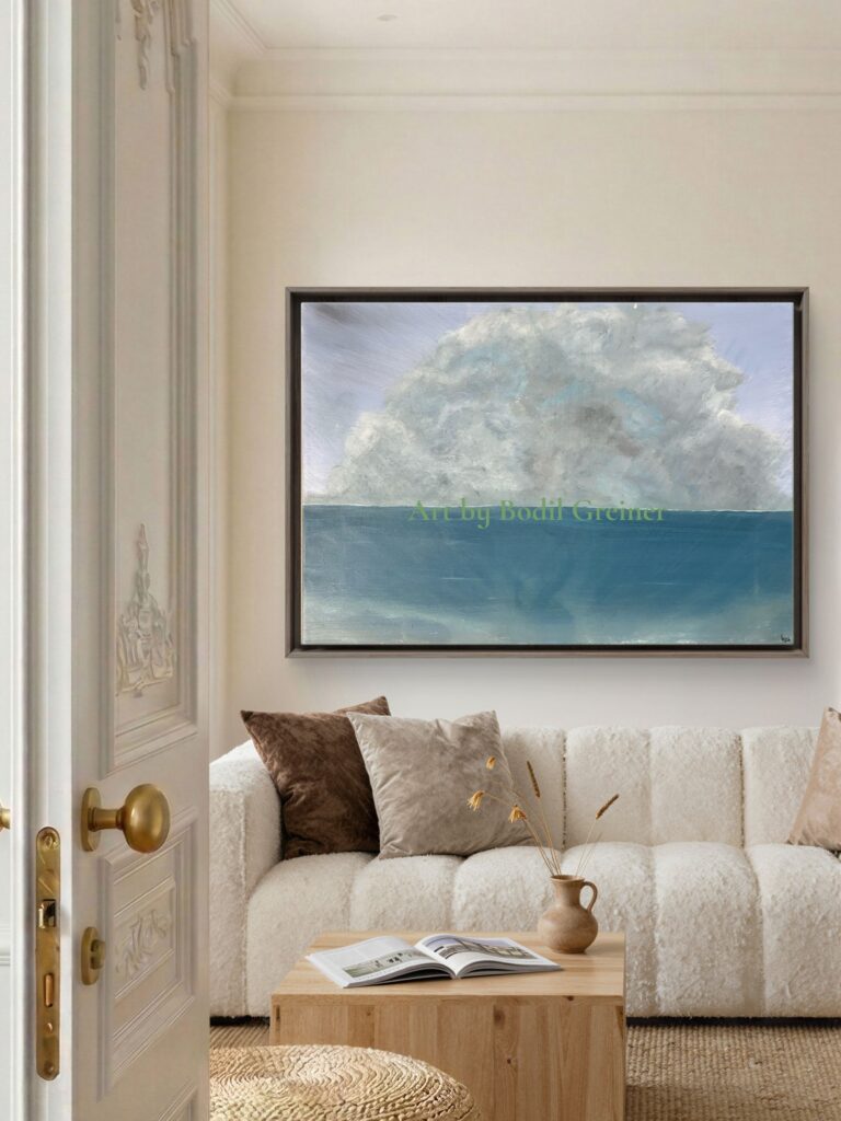 Quiet Horizon IV - original Scandinavian acrylic seascape painting by Bodil Greiner