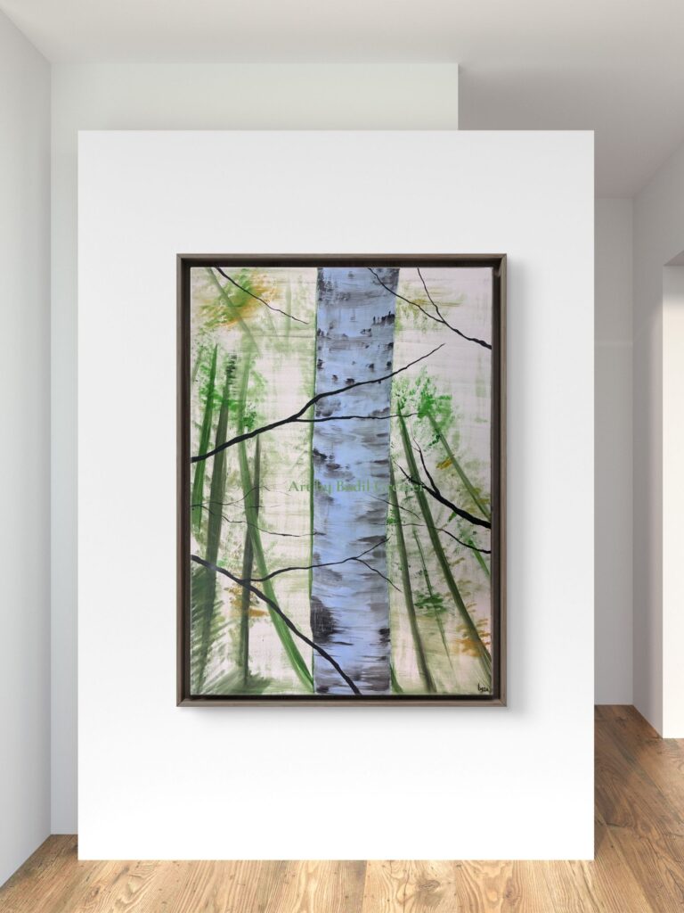 Season III – The Clearing – original forest painting by Bodil Greiner.