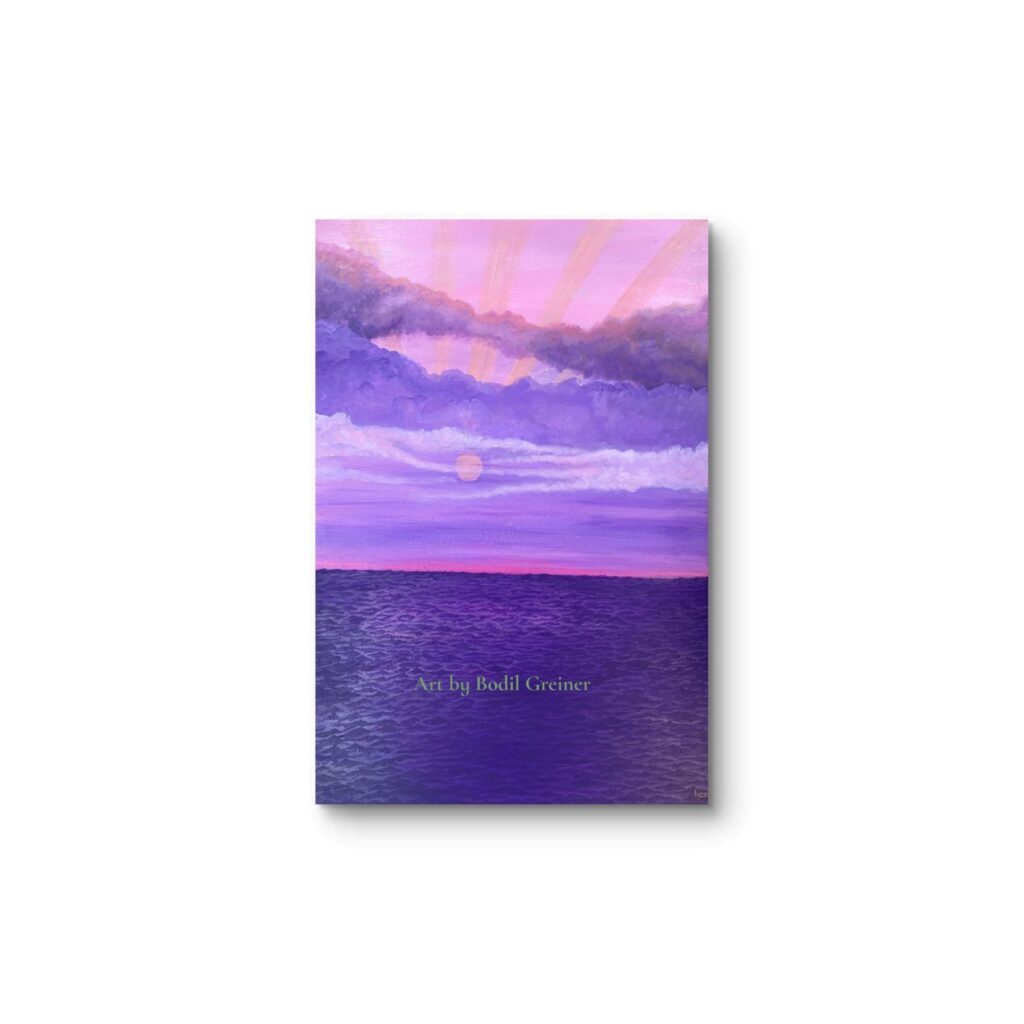 Quiet Horizon VIII original contemporary abstract painting by Bodil Greiner, a luminous and warm seascape capturing a calm horizon with soft layers of acrylic paint.
