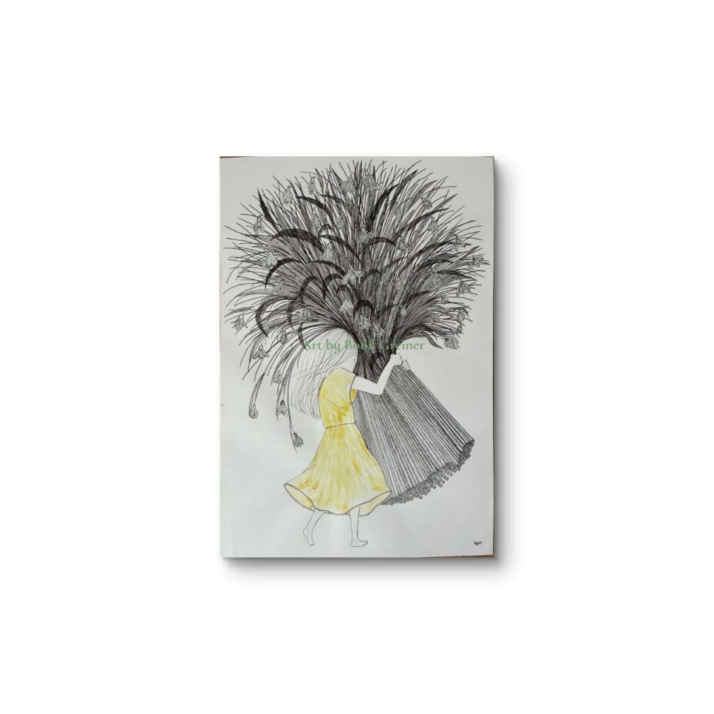 Vera's Joy 50x70 cm original hand-drawn artwork on white background